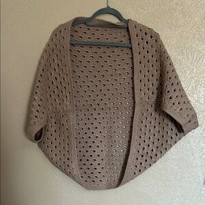 Tan Open Knit Shrug Sweater